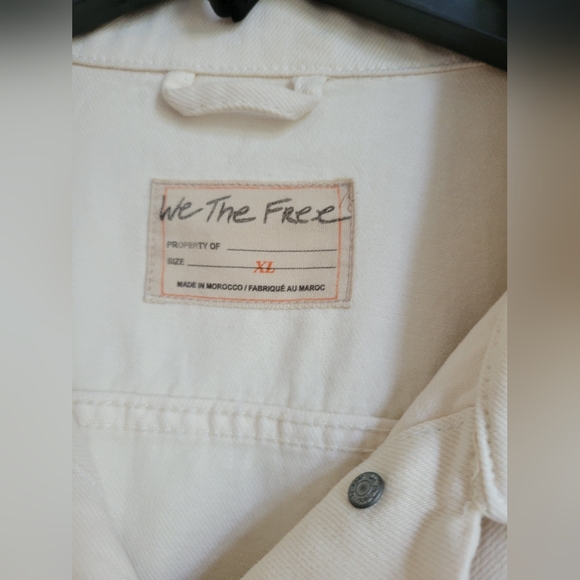 Free People Rumors Denim jacket in Ecru size XL - Picture 3 of 10